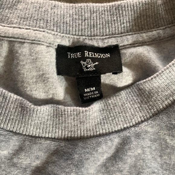 Cropped Oversized Velour Crewneck True Religion Grey - Picture 3 of 3